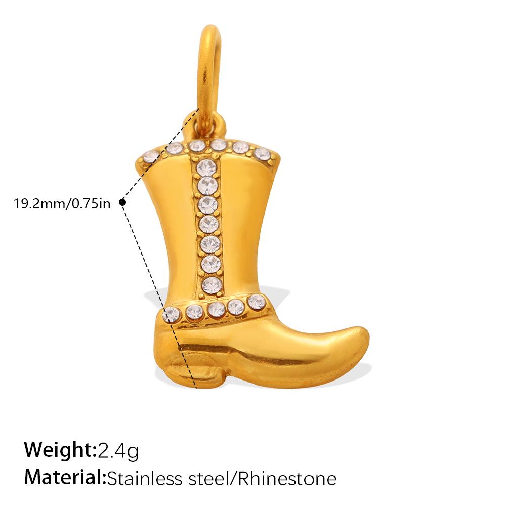 Chic Boot-Shaped Rhinestone Pendant Necklace - Cross-Border European/American Style, Versatile DIY Accessory
