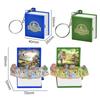 3D Mini Fold Book Keychain Children Kids Toys Anxiety Stress Relief Castle Toys Birthday Jewelry Gift Car Key Rings Key Chains