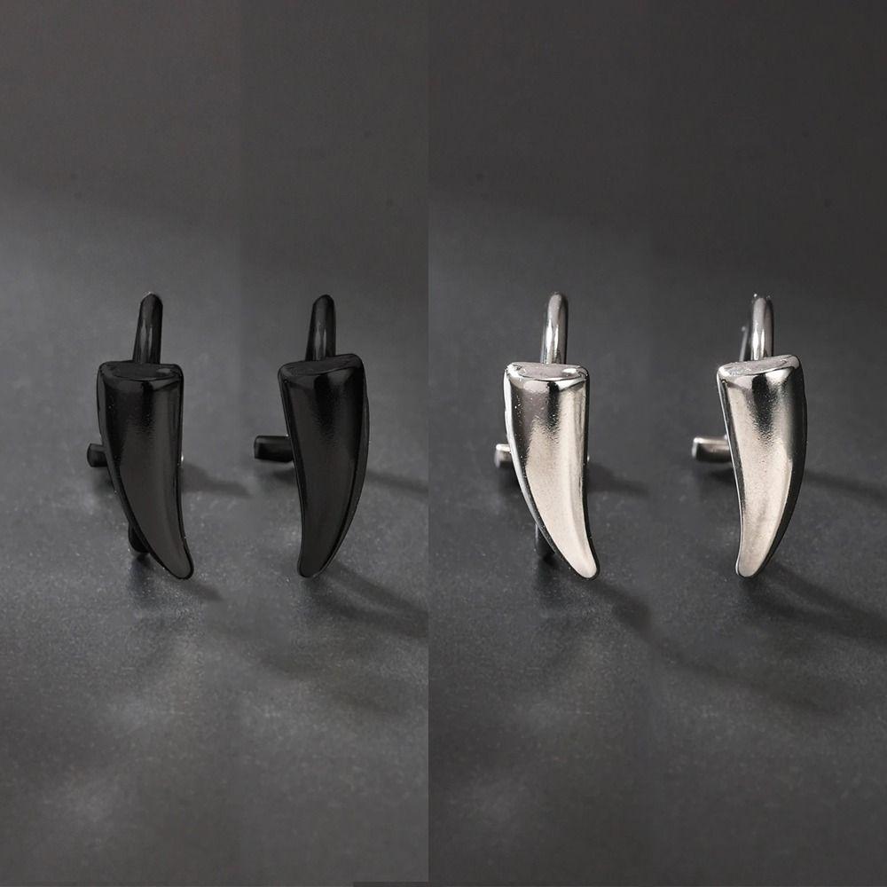 Forme de Croc de Vampire Anneau de Lèvre Faux Punk Sans Perçage Faux Piercing Labret Stud de Lèvre Acier Inoxydable Rond Clip pour Lèvres Faux