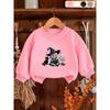 Kids Crewneck Sweatshirt, Cute Witch Hat Graphic Print, Spring Autumn Casual Tops