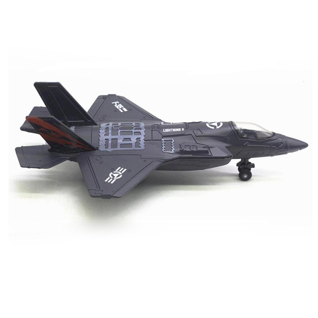Simulation Alloy Diecast Metal Pull Back Aircraft Airline Plane Black