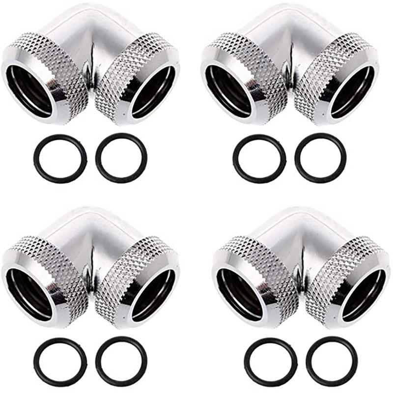 

PC Water Cooling Fitting, G1/4 Thread 90 Degree Elbow Connector Fitting Duel Compression For Computer Water Cooling 10pcs серебряный
