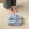 The slope heel is heightened and versatile, the open-toed cool slippers are worn outside women's shoes in the summer of 2025, and the new small man ha