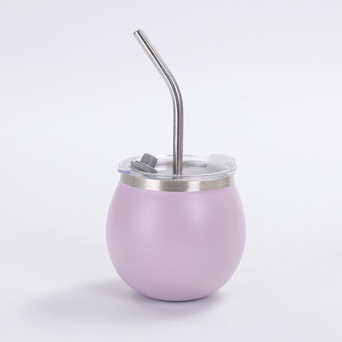 Cross304 Stainless Steel Vacuum Insulated Double-Layer Mini Mate Coffee Cup with Straw 180ml