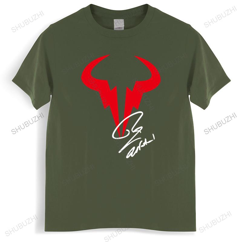Baumwoll T-Shirt Herren Sommer Oberteile Rafael Nadal RN Rafa Tennisspieler Logo T-Shirt Schwarz Mann Marken T-Shirt Größere Größe