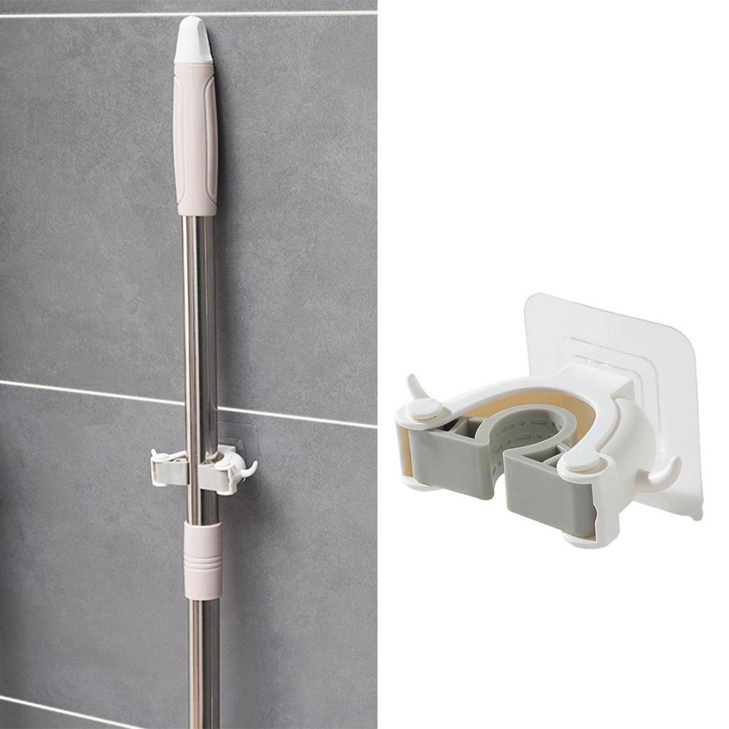 Wall Mounted Mop Broom Organizer Marking Proof Adhesive Multifunction Waterproof Housekeeping Tools