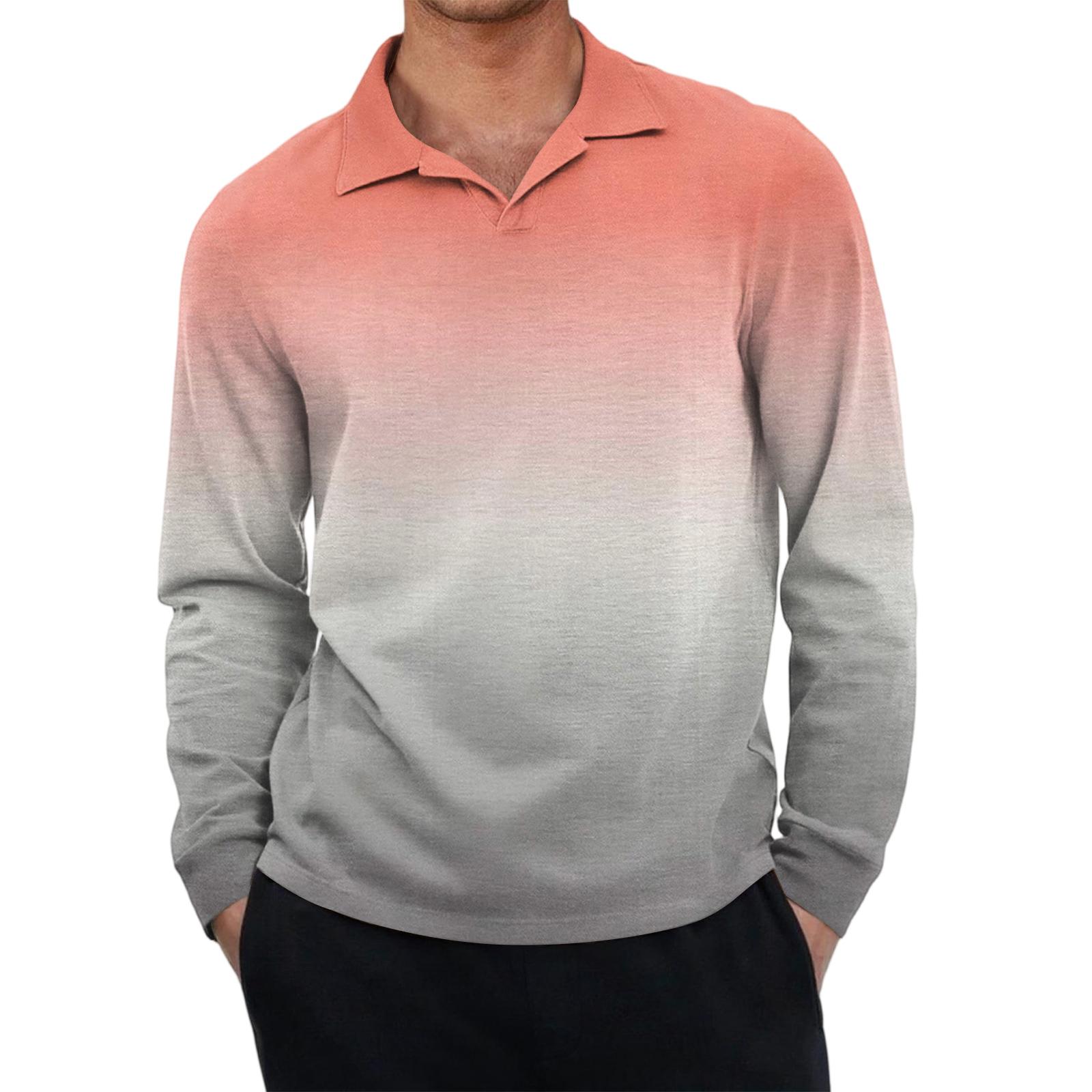 

Men s Casual Retro Small V-neck Long-sleeved Top XL