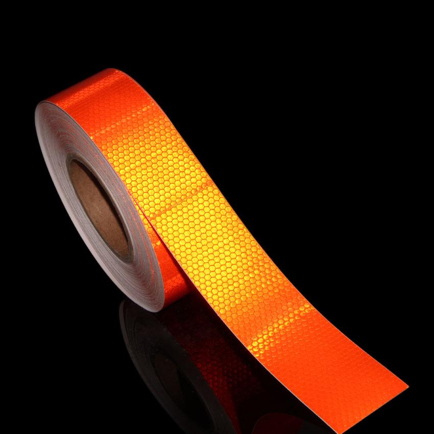 5CMx25M Honeycomb Yellow Reflective Safety Tapes Adhesive Warning Road Reflectors Stickers Waterproof Reflect Film For Vehicles