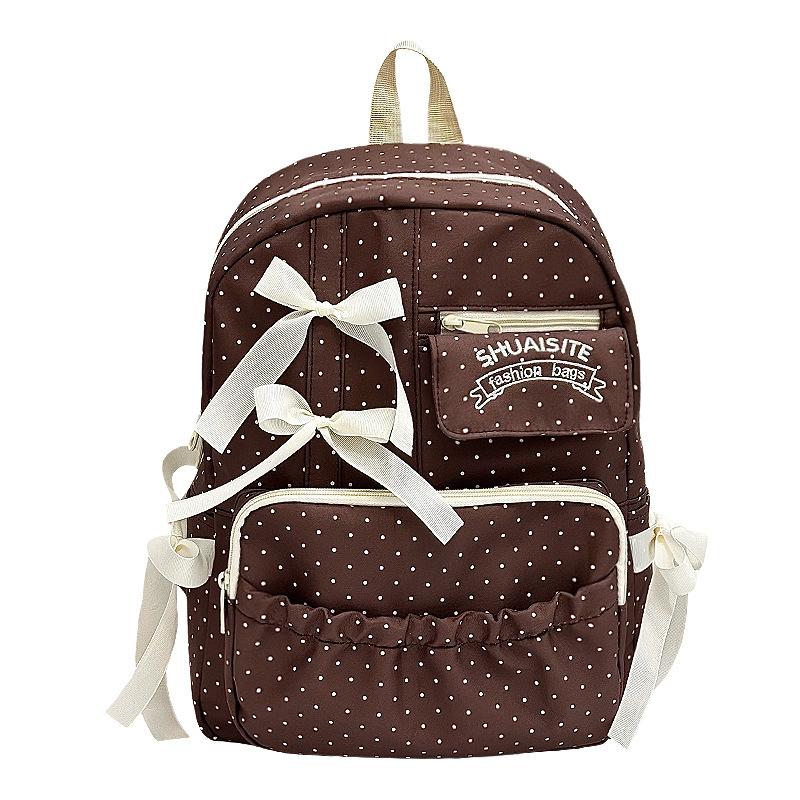 Schoolbag new schoolbag Japanese ins cute girl bow middle school student college style backpack light and sweet backpack