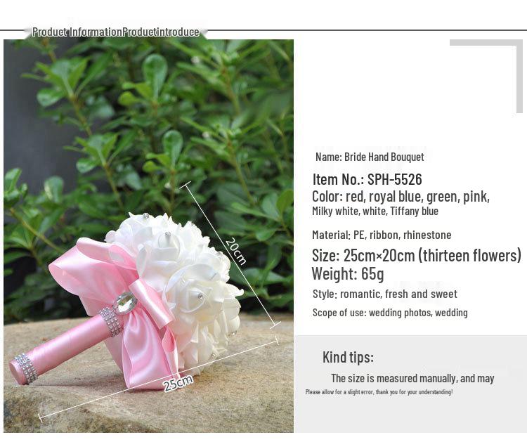 Handheld Bridesmaid Posy: PE Rose Flower Girl Bouquet for Graduation Season