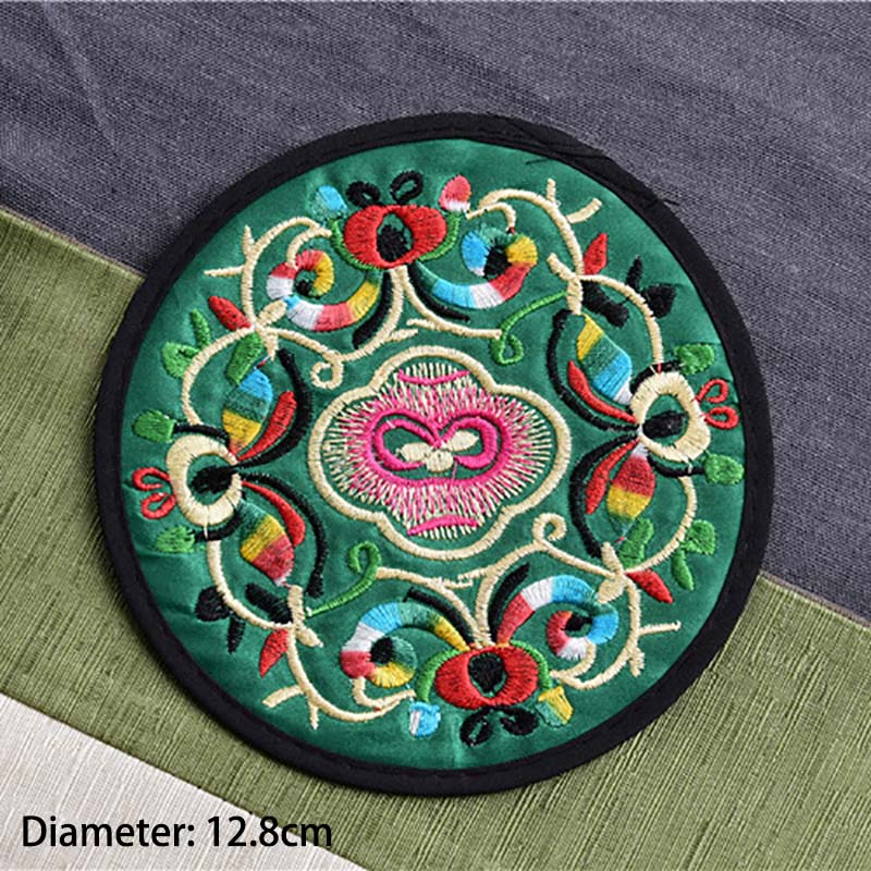 2Pcs/Pack Durable Cloth Embroidery Table Mats Cup Pad Chinese Style Anti-Hot Coaster Kitchen Accessories Home Decoration
