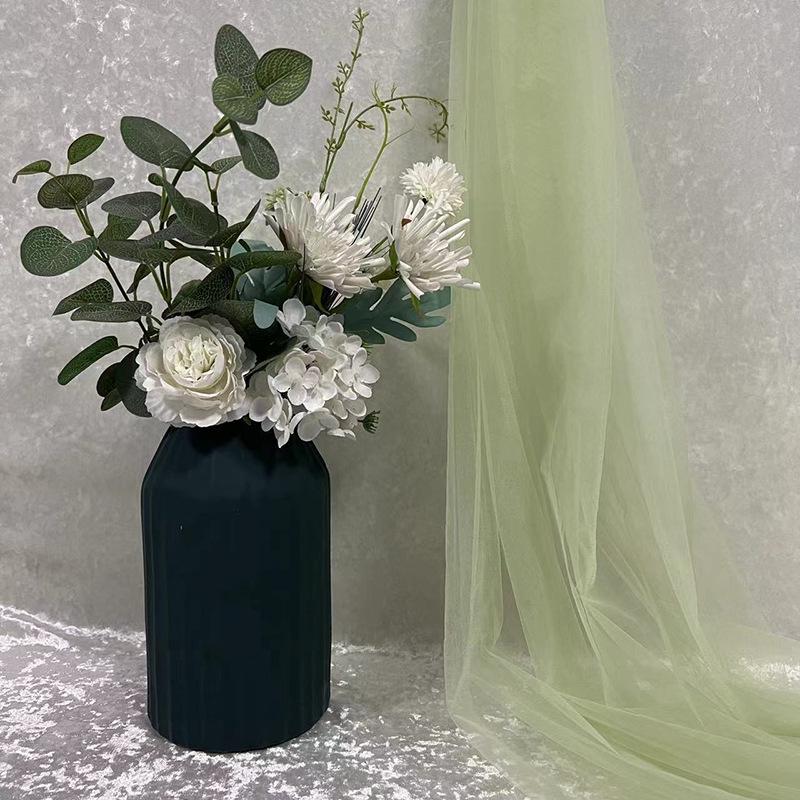 Green Soft Yarn Curtain Net for Kindergarten Decoration, Scene Layout, Wedding Backdrop, and Dress Fabric
