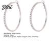 Party Earrings Large Rhinestone Hoop for Women Big Cubic Zirconia