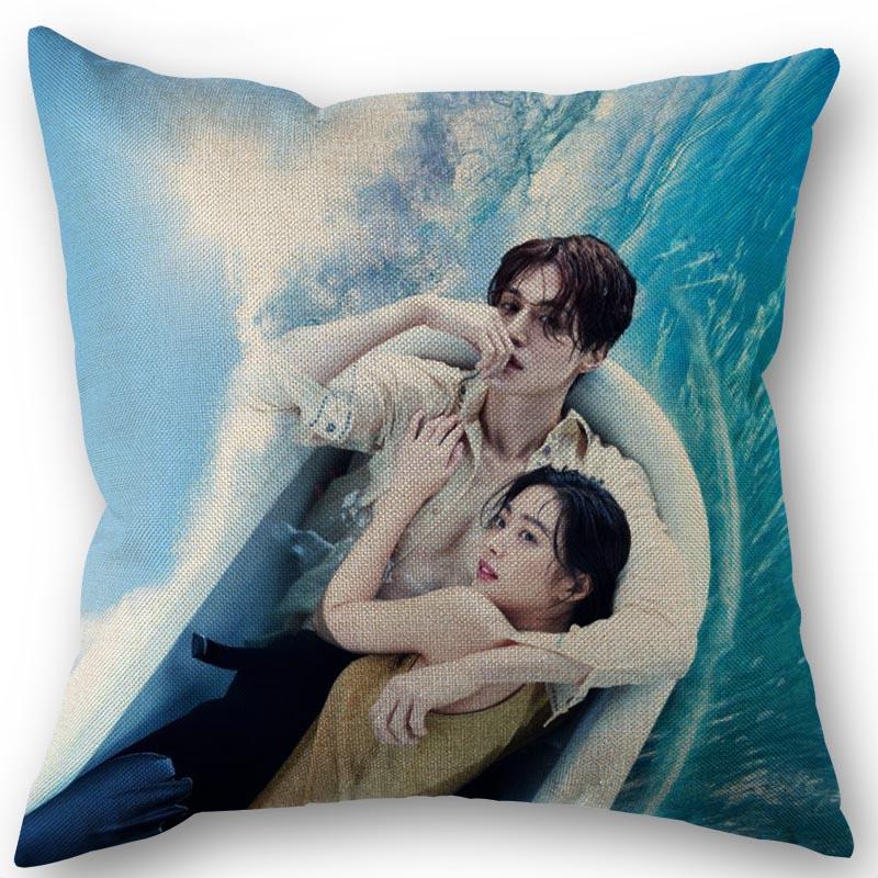 45X45cm Pillow Cover Kpop Lee Dong Wook Square Cotton Linen Pillow Cases Bedroom Home Wedding Decorative Pillowcase 9.5