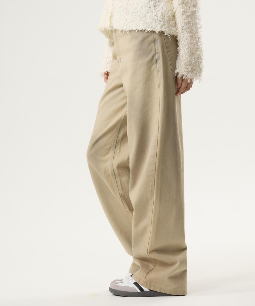 Unknown Planet Oil-Washed Cotton Pants Beige