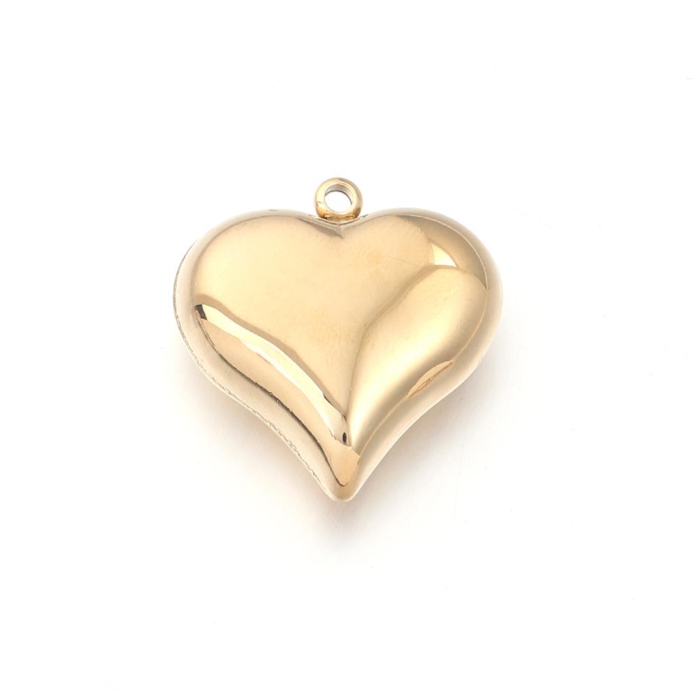 1Pc 15-45mm Stainless Steel Heart Charms for DIY Earrings Necklace Bracelet Pendant Jewelry Making Findings Accessories