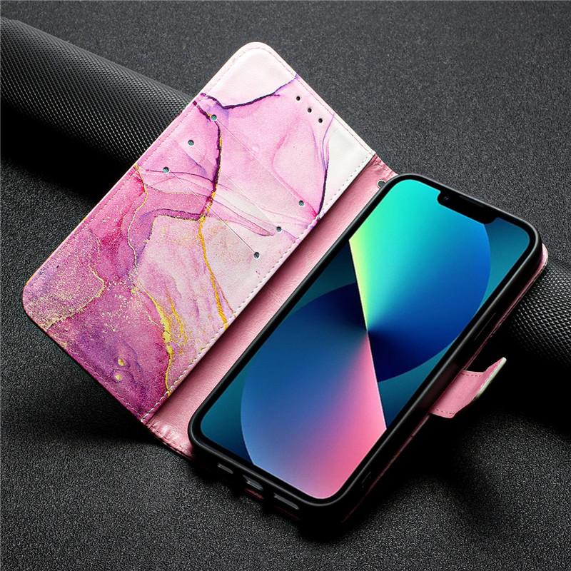 Marble Leather Wallet Case for Xiaomi Mi 11 Ultra 11Lite 5G NE 11T 10T Pro 9 Lite CC9e A3 Magnetic Card Slots Holder Phone Cases