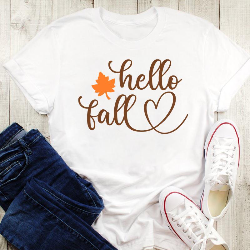 Damesebluse Grafisk trykk Gresskarstil Kaffe Krydder T-skjorter Høst Høst Halloween Oversized T-skjorte Dame 90-talls Tegneserie Topper