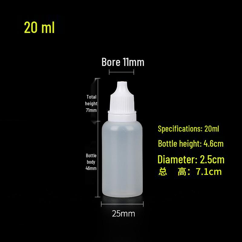 Imitace lahviček s očními kapkami - 5 ml, 10 ml, 30 ml, 50 ml lahvičky s kapátkem, malé PE plastové dávkovače pigmentů