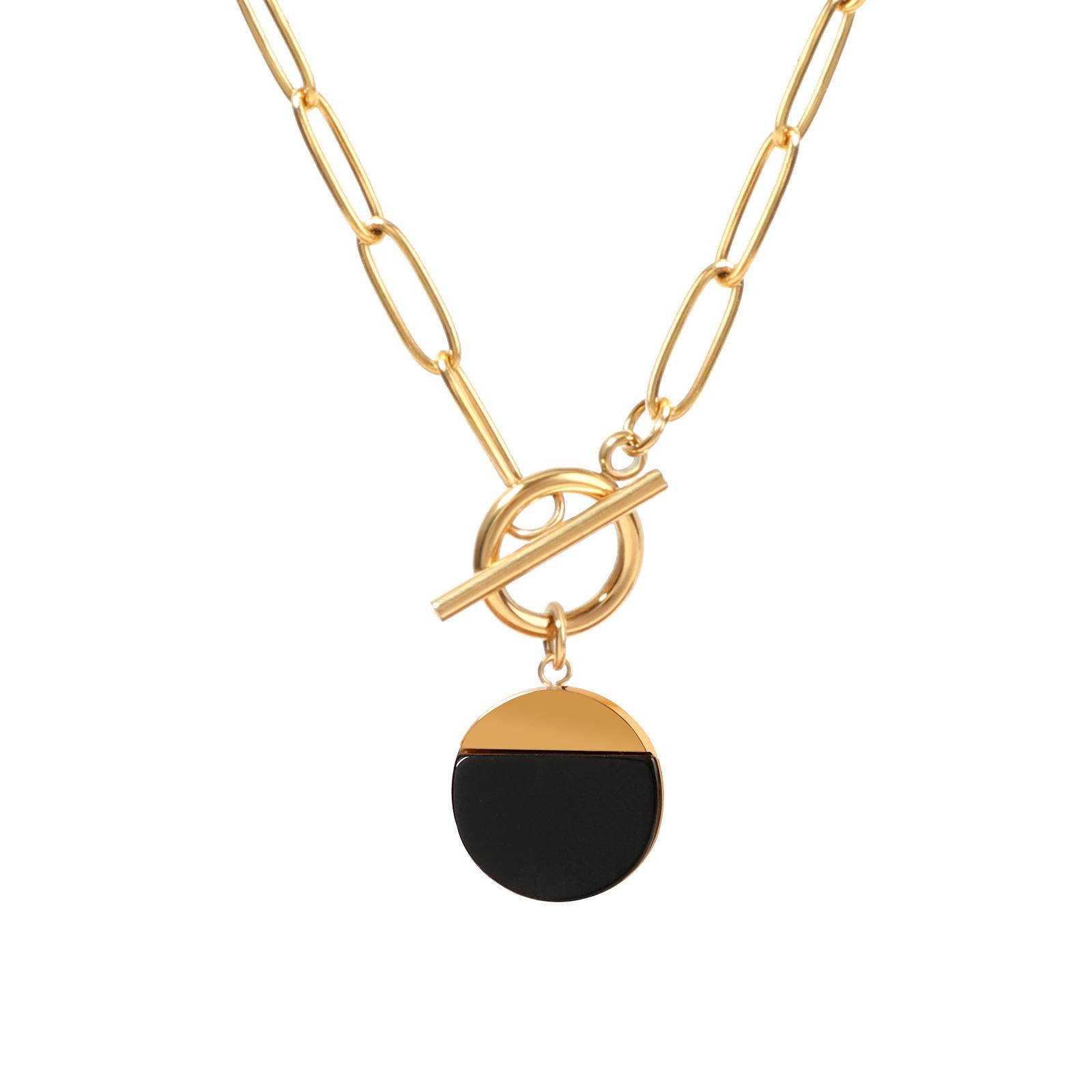 Fashionable Lamp Luxury Exquisite Necklace For Women Versatile Personality Simple Natural Stone Pendant Collarbone Chain