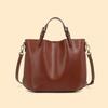 First Layer Leather Simple Commuter Tote Bag All-in-one Premium Hand Bill Shoulder Crossbody Bucket Bag for Women