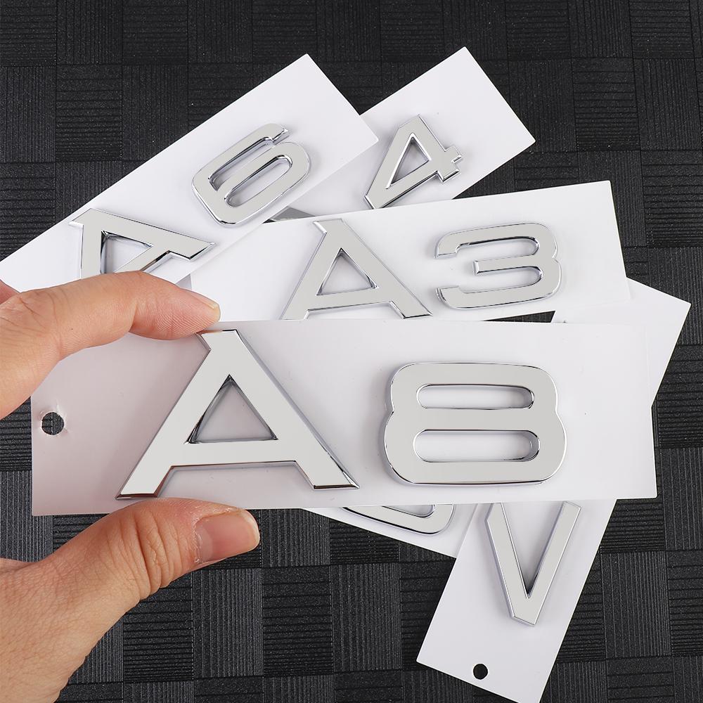 3D ABS A3 A4 A5 A6 A7 A8 Emblem Car Body Decoration Sticker Rear Trunk Badge Decals Auto Accessories For AUDI RS B8 8P Q3 Q5 Q7