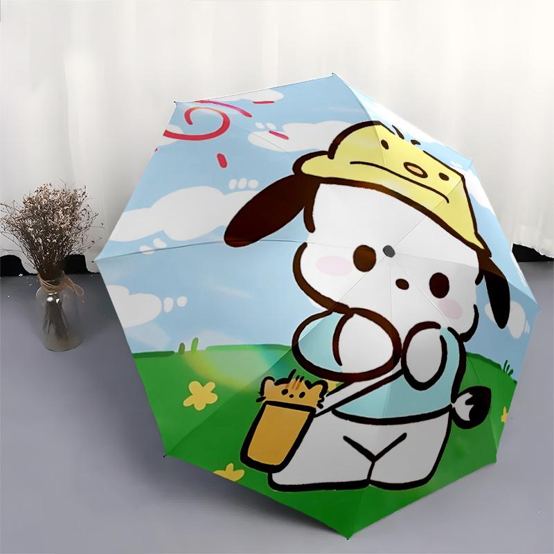 1pc Automatic Folding Umbrella with Cute Cat Design - Portable 3-Fold Design, 8-Bone Iron Frame, Outdoor, Perfect Gift for Fans, Travelers, Daily Use,