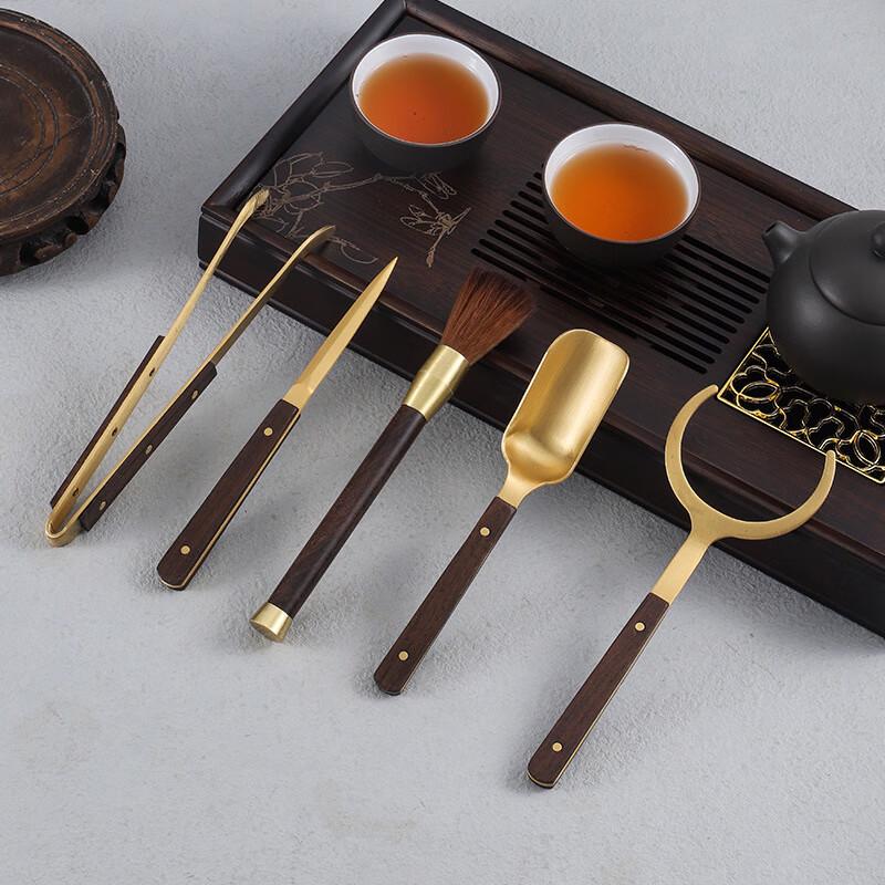 Brass & Ebony Tea Utensil Set Five-Piece Set