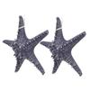 Large Resin Sea Star Wall Hanging Decor Mediterranean Style 2Pcs for Home