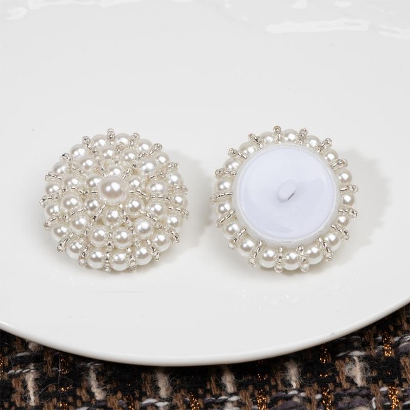 Multuse Pearls Buttons For Clothing Resin Bead Buckle Easy To Sewing For Shirts Dresses And Coat All Matching Garment