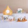 European-style Ceramic Feather Coffee Cup Set Afternoon Tea Set Latte Flower Mug Dish Home Mug Set Home Decorative Drinkware