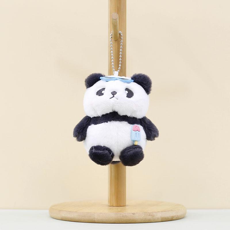 Adorable Plush Panda Keychain Cute Soft Toy With Sunglasses Fun Bag Accessory