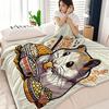 1pc Cute Pet Hamster Floral Fun Print Plush Blanket, Modern Style, Soft and Comfortable Blanket, Digital Printing, Suitable for All Seasons, Perfect f