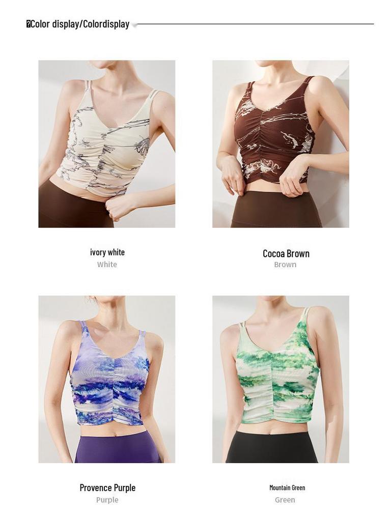 Lulu Women's Shock-Absorbing Sports Bra - Beautiful Back Print Yoga Crop Top