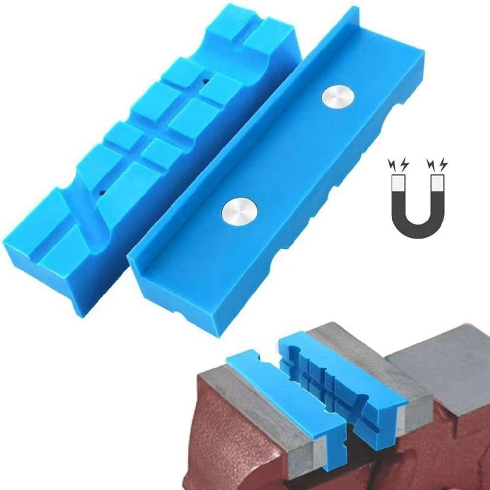 Blue Rubber Vise Jaw Pads Magnetic Vise Protective Jaws Vise Protection Strip Arts And Crafts