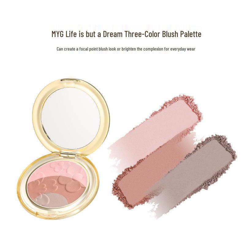 

Палетка для контуринга и хайлайтера Gmeiyan Hall в трех цветах - Осветление, Тень, Румяна, Многофункциональный руж.