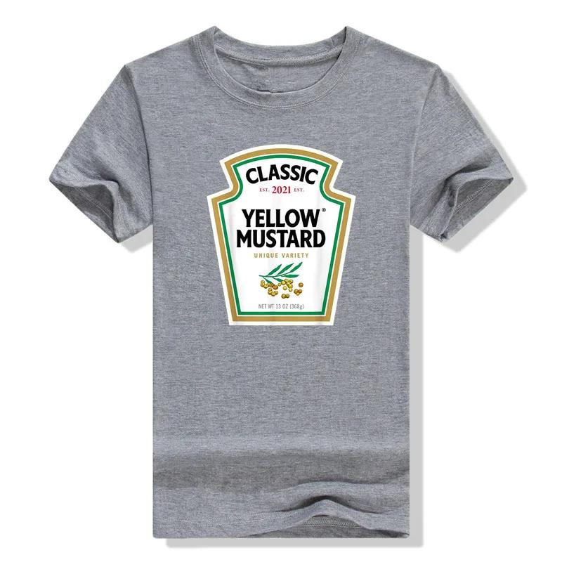 Aesthetic Clothe Yellow Mustard DIY Ketchup Apparel CondiUnisexts Couples Group Halloween Costume TShirt harajuku graphic t shirts