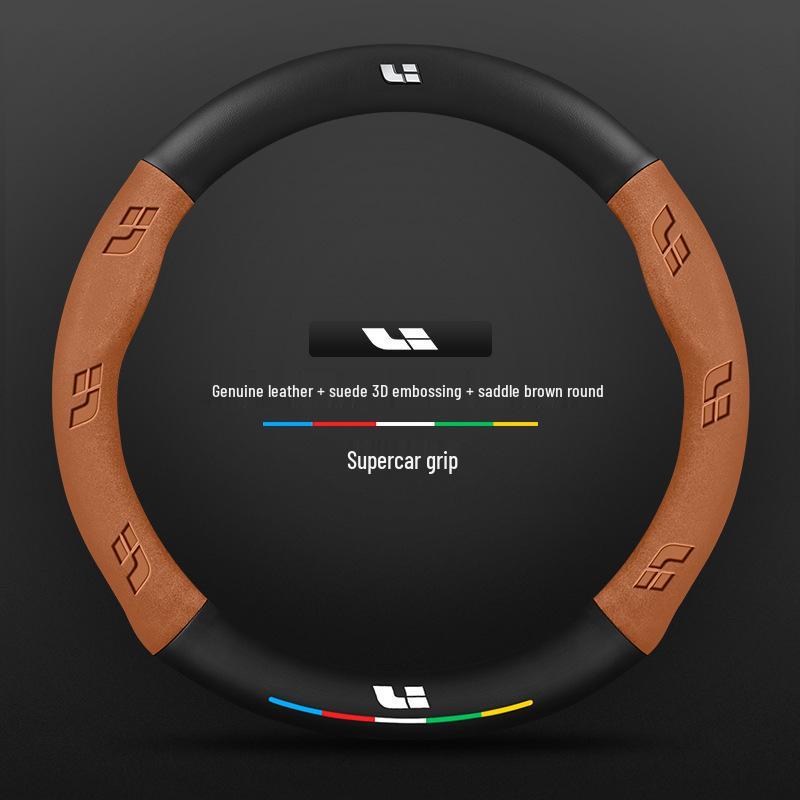 Ideal Steering Wheel Cover – Genuine Leather & Suede, Carbon Fiber, Four Seasons Compatible (Models: ONE L9, L8, L7, L6 MEGA)