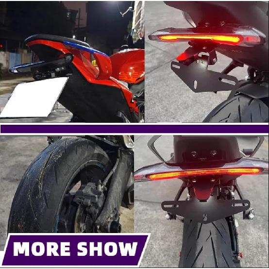 Off-Road Motorcycle Folding Rear License Plate Holder Fender Eliminator Kit Competible With Motorbike 675NK 675 NK 675 SS CF Moto 675SR 675 SR SR-R