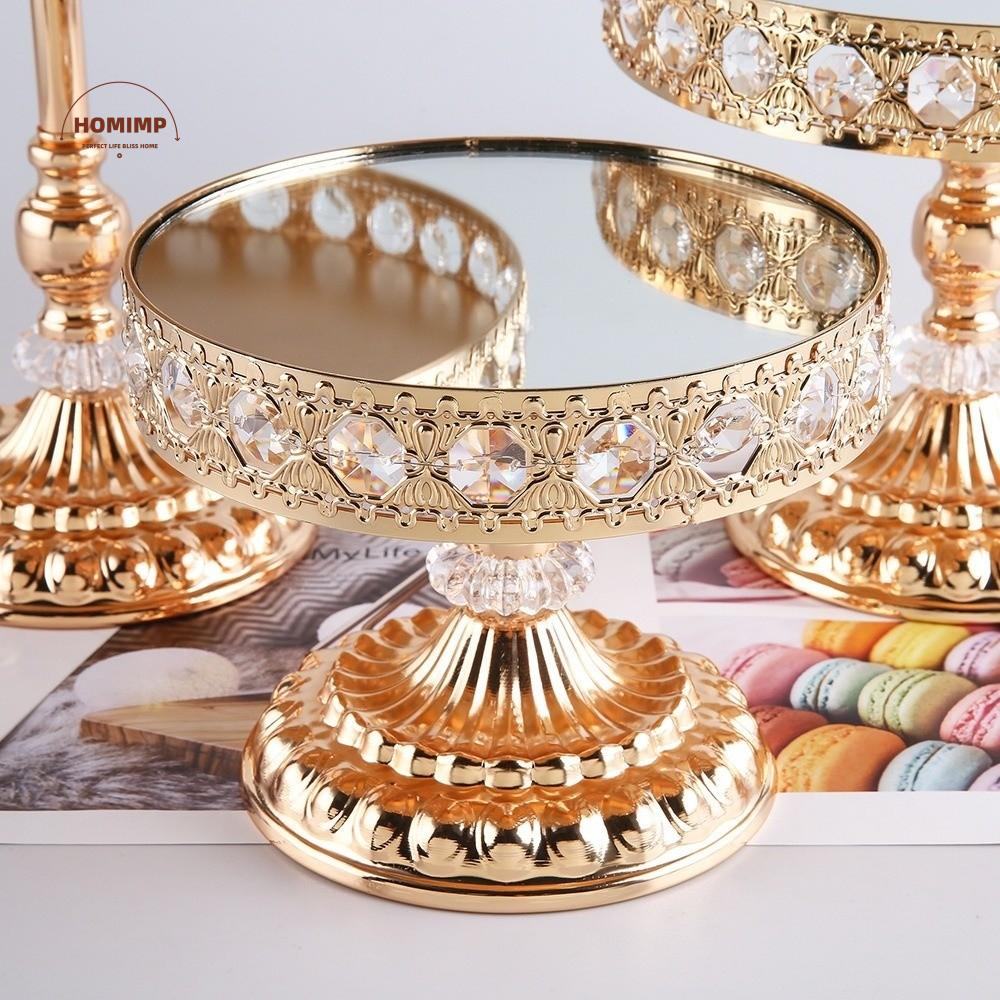 Practical Gold Cake Stands European Style Reusable Cupcakes Tray High Feet Stable Base Display Stand Coffee Break