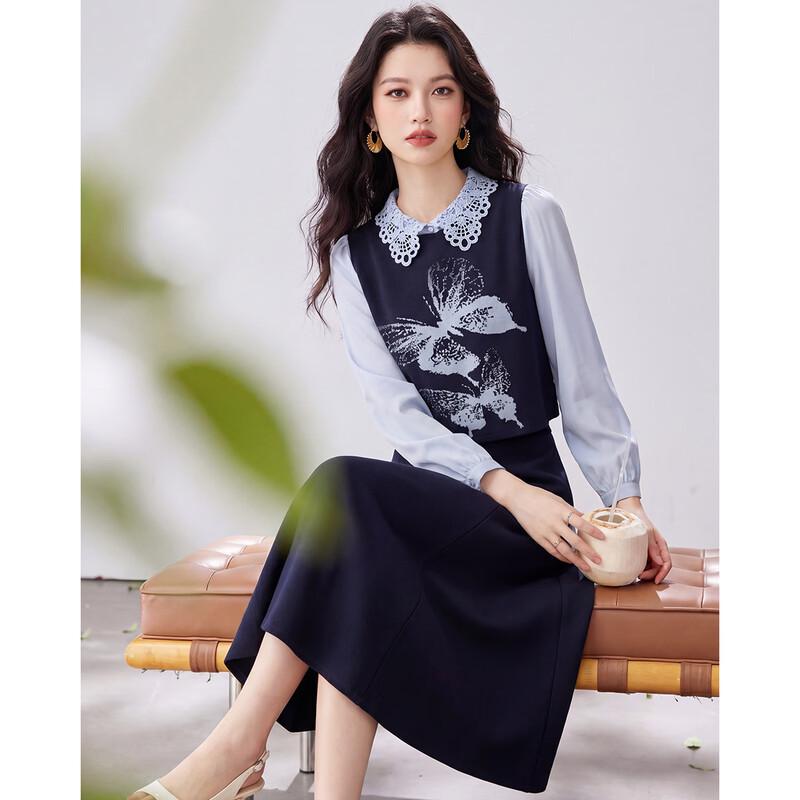 Mei Lan Ni Bohemian Spliced Mid-Length A-Line Dress XL