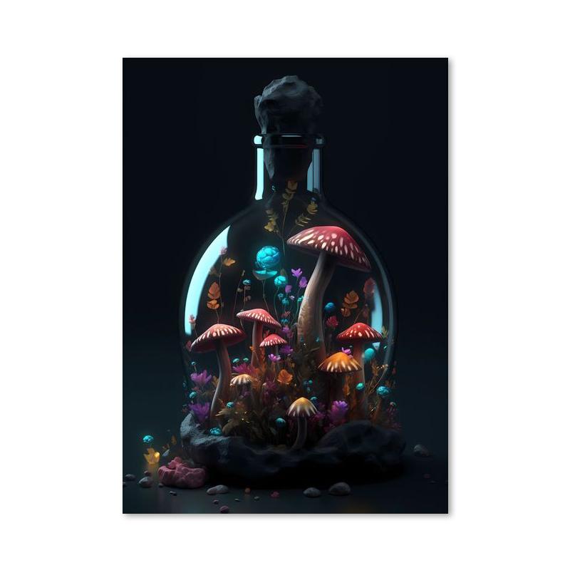 In Bottle Castle Forest Beach Hot Air Balloon Canvas Printings Posters and Prints Wall Art Pictures for Living Room Home Decor