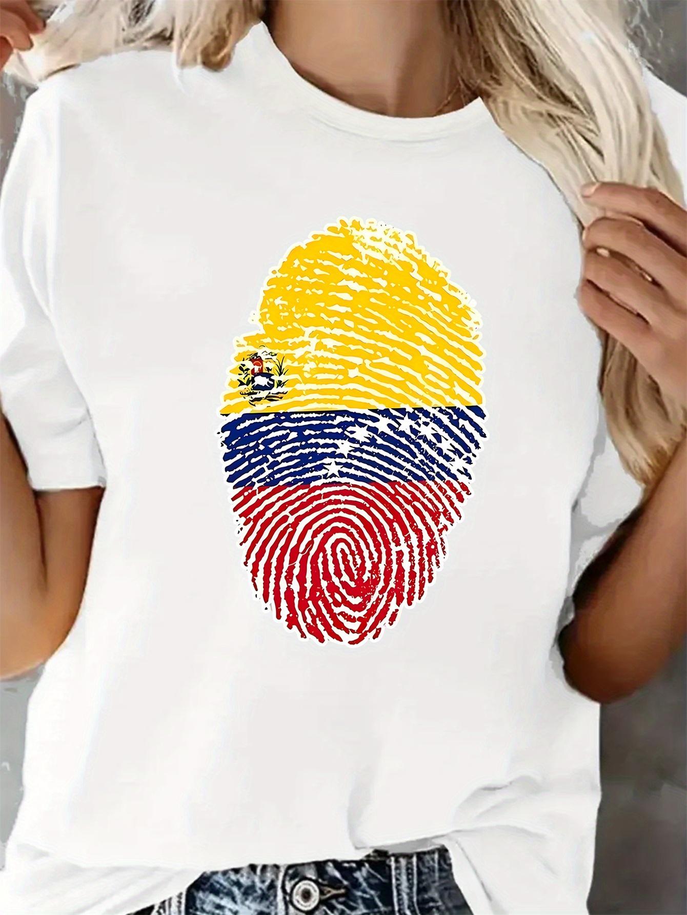 

Venezuela Graphic Print T-shirt Mens Clothing Graphic T Shirts Unisex Cotton Vintage Round Neck Streetwear Tees Short Sleev... S разноцветный