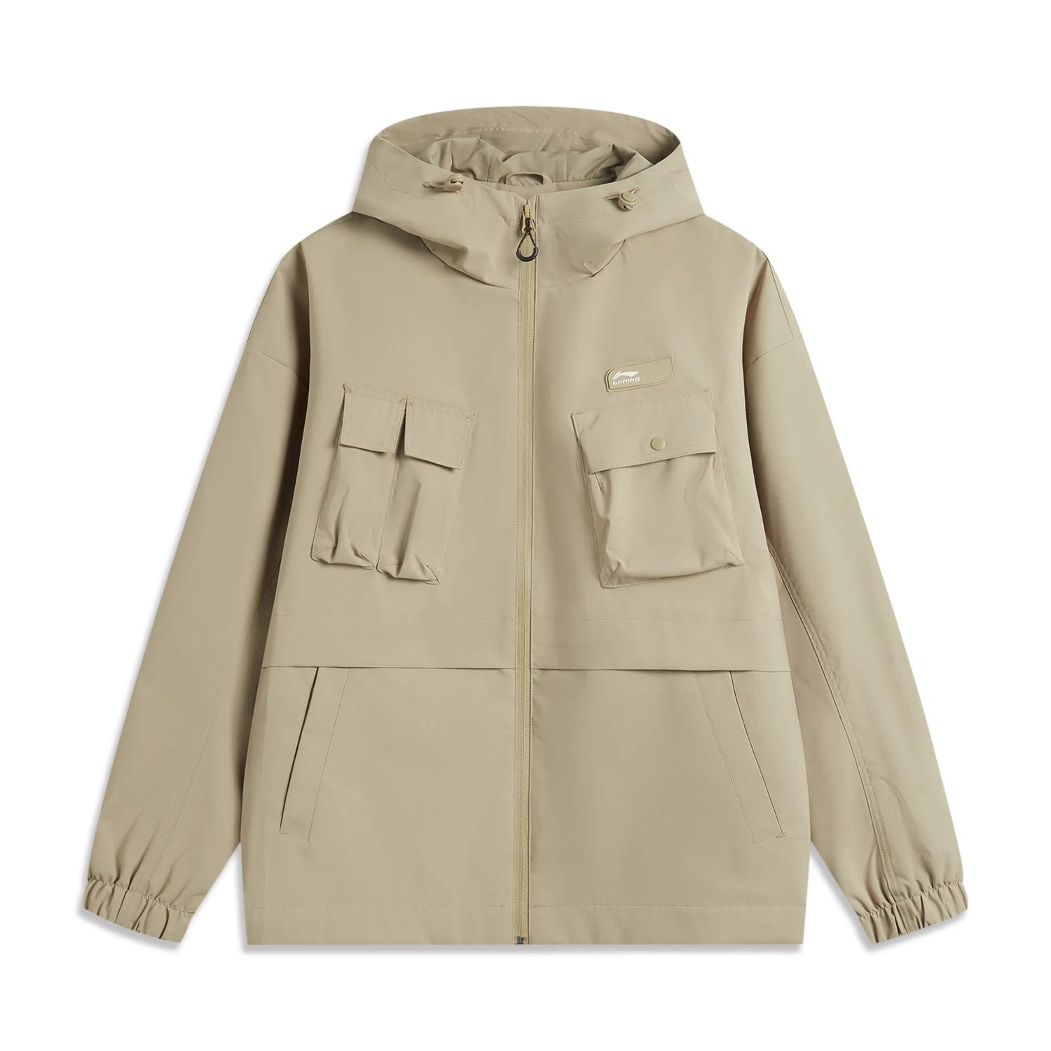 

Li Ning Sports Lifestyle Series однотонная молния с капюшоном удобная дышащая флисовая теплая ветровка мужская верхняя одежда флис-коричневый AFDU613-5 L