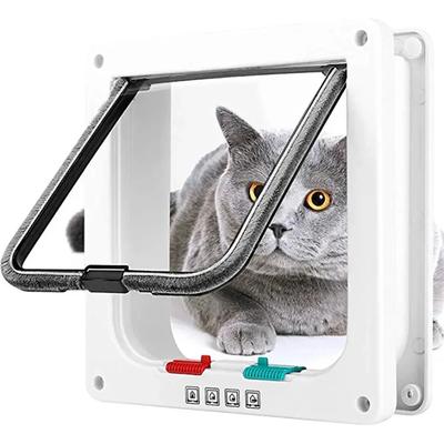 Weather Proof Cat Door 4 Way Locking for Cat Up To 20 Lbs for Interior Doors, Cabinet, Garage Doors 4 Sizes Pet Door