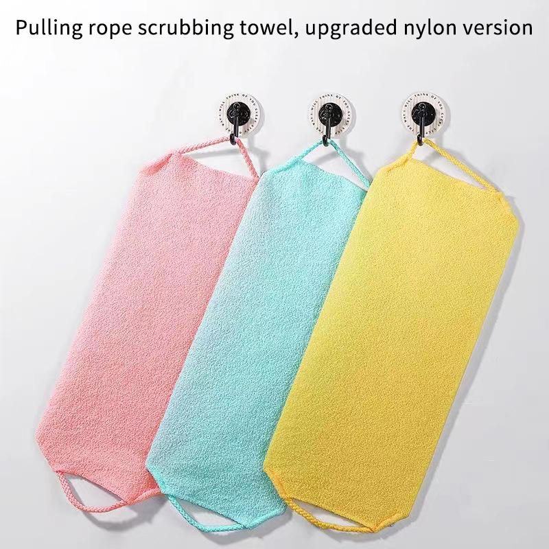 High Elasticity Frosted Long Shower Towel Shower Body Brush Bathing Massage Back Body Exfoliating Bathroom Wash Brush Bath Tools
