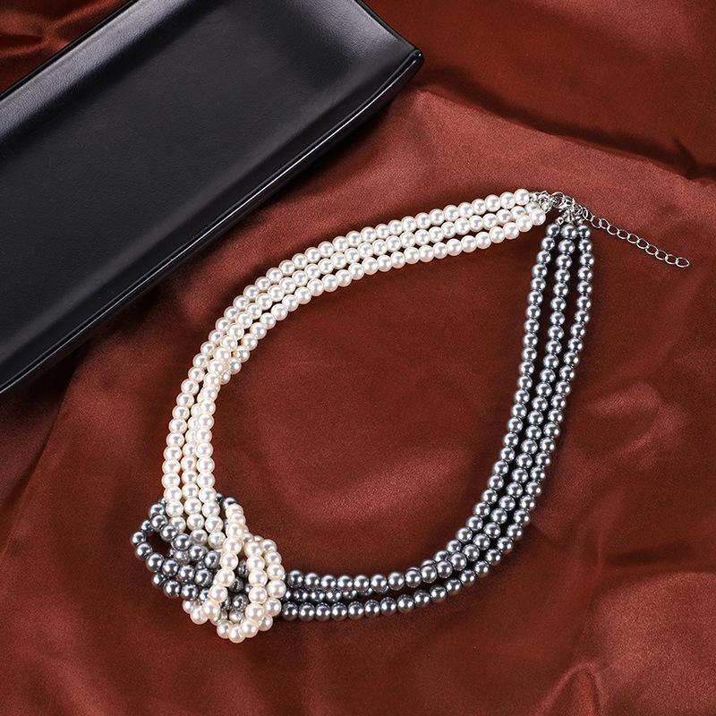 Exaggerated Cyber Multilayer Bead Punk Collar Clavicle Chain Geometric Bead Necklace Female Beads