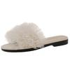 Mesh pearl one-word slippers women's summer new versatile skirt soft-soled casual cool slippers