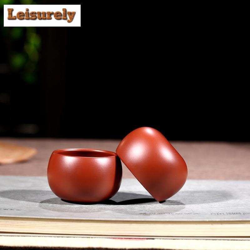 2 szt./partia Chińska Fioletowa Glina Filiżanka do Herbaty Przenośna Osobista Pojedyncza Filiżanka Zestaw do Herbaty Piękności Ręcznie Robiona Na Zamówienie Zisha Miseczka do Herbaty Akcesoria 80 ml