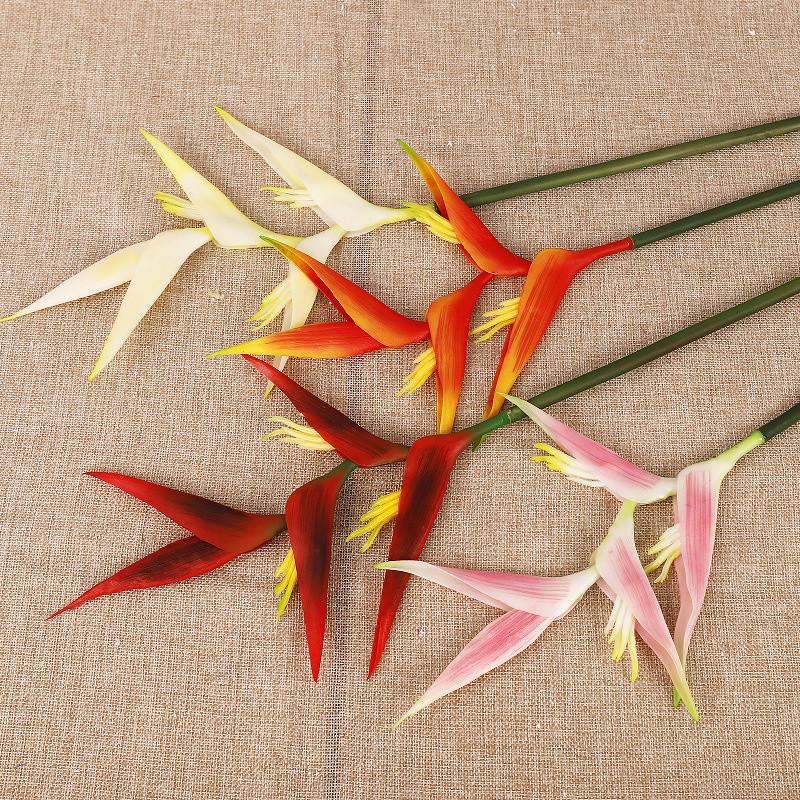 75cm Long Artificial Crane Orchid Fire Crane Heavenly Bird Silicone Fake Flower Wedding Photography Decoration Peacock Simulation Flower